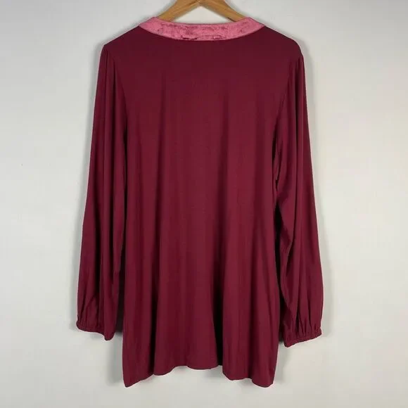 Soft Surroundings Adornment Velvet Trim Tunic Top‎ XL NEW Studded Jersey Knit - Picture 8 of 12